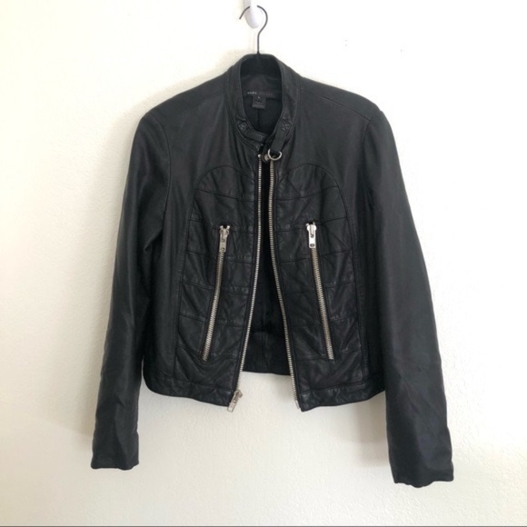 Marc Jacobs Quilted Leather Moto Jacket L - Picture 3 of 8